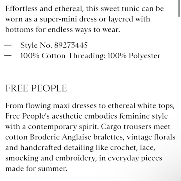 Free people what a feeling tunic NWOT - Picture 6 of 16